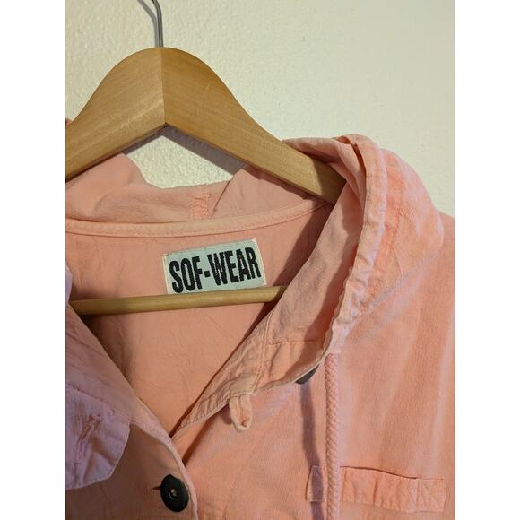 Sof-wear pink button up trench jacket size M - Picture 5 of 6